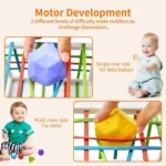 Shape Sorting Baby Toy Educational Learning Activity Cube for Kids - Image 7