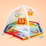 2 in 1 Baby Play Gym Mat with Ball Pit and Hanging Toys - Image 2