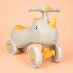 Kids Rhino Ride On Balance Bike Toy for Toddlers Indoor Outdoor (Yellow) - Image 2
