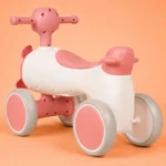 Kids Airplane Ride On Balance Bike Toy for Toddlers Indoor Play (Pink) - Image 3