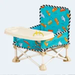 Portable Baby Folding Dining Chair with Tray for Indoor Outdoor