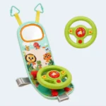 Baby Car Steering Wheel Toy with Music Lights for Travel Fun