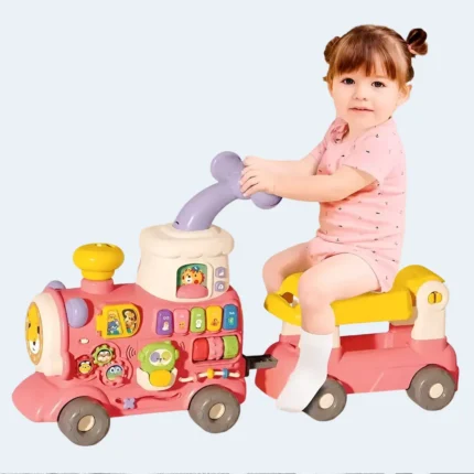 5 In 1 Baby Walker Train Ride On Educational Toy for Kids 6M+