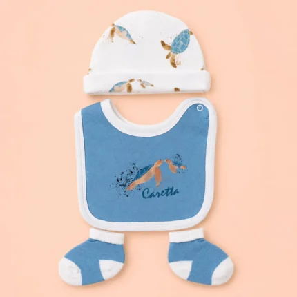 Baby Bib, Cap and Socks Set