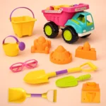 Kids Beach Truck Sand Toy Set with Molds and Play Tools - Image 2