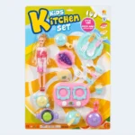 Kids Doll Kitchen Cooking Play Set for Pretend Role Play Fun