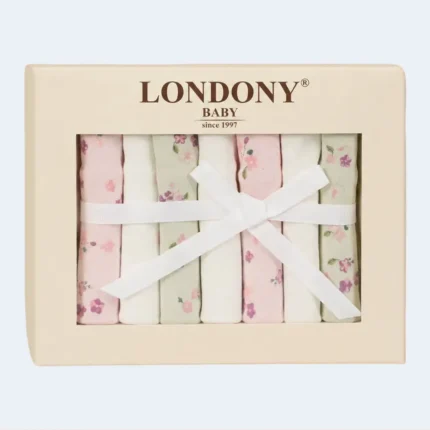 Baby Girls Cotton Washcloth Set 7PCS Soft Floral Face Towels Kit