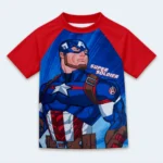 Boys Captain America Short Sleeve T-Shirt & Shorts Swimwear Set (6-7) - Image 3