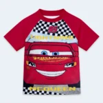 Boys Lightning McQueen Short Sleeve T-Shirt & Shorts Swimwear Set (6-7) - Image 3