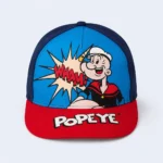 Kids Popeye Cartoon Baseball Cap with Red Brim – Blue & Navy