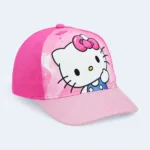 Kids Hello Kitty Pink Glitter Baseball Cap with Character Print - Image 2