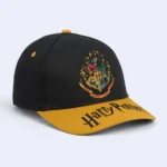 Kids Harry Potter Hogwarts Crest Baseball Cap – Black & Gold - Image 2