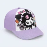Kids Kuromi Character Glitter Baseball Cap – Purple & White - Image 2