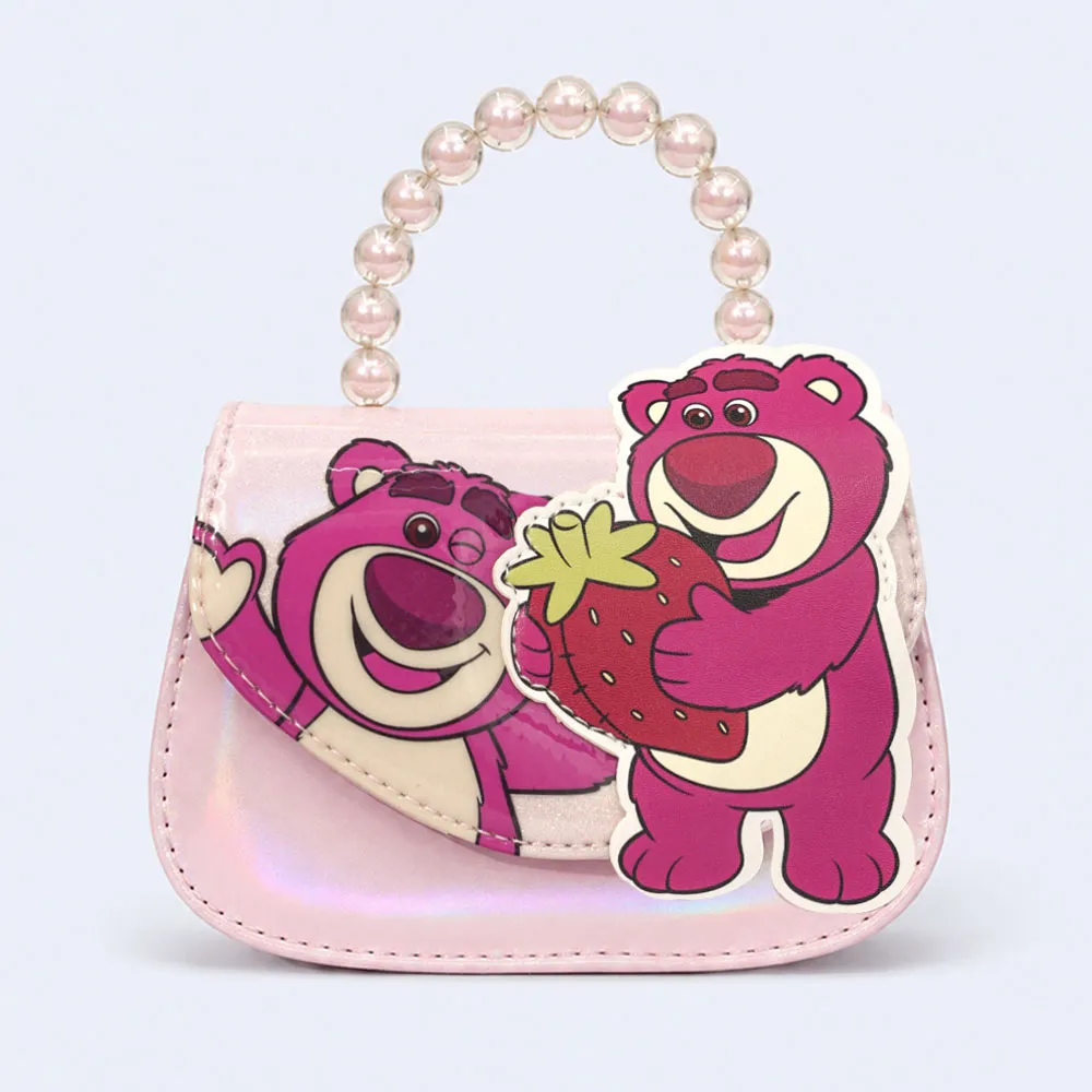 Kids Pink Cartoon Bear Mini Handbag with Pearl Handle Kids Pink Cartoon Bear Mini Handbag with Pearl Handle - Image 1