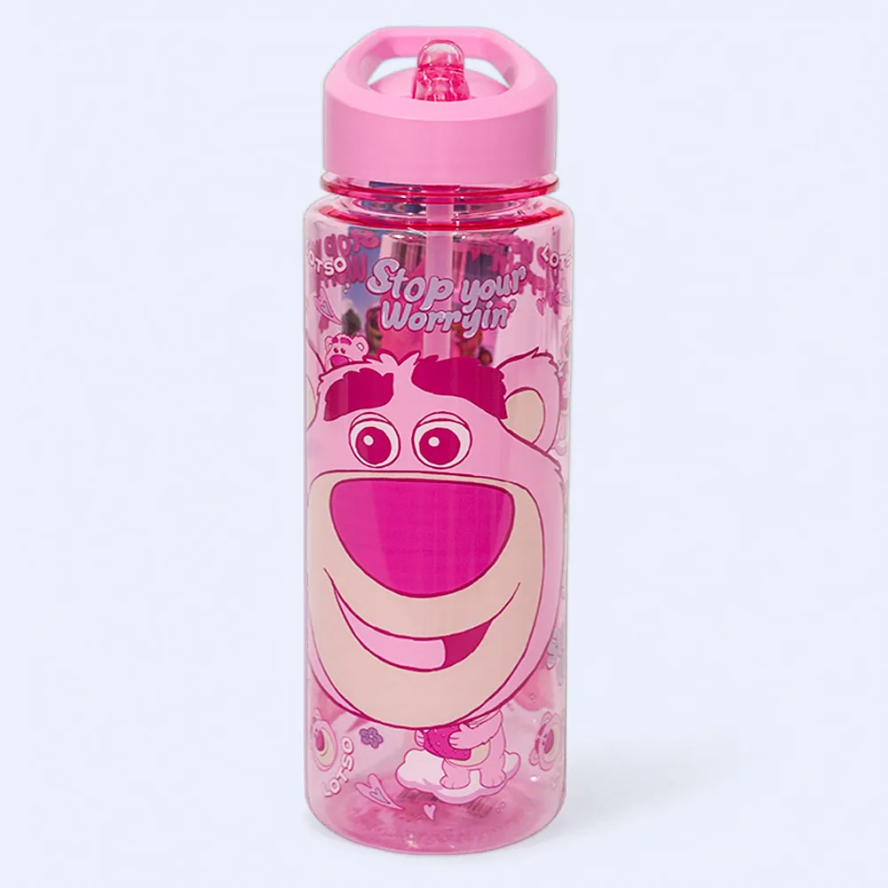 Kids Lotso Pink Transparent Water Bottle with Straw & Drinking Spout Kids Lotso Pink Transparent Water Bottle with Straw & Drinking Spout - Image 1