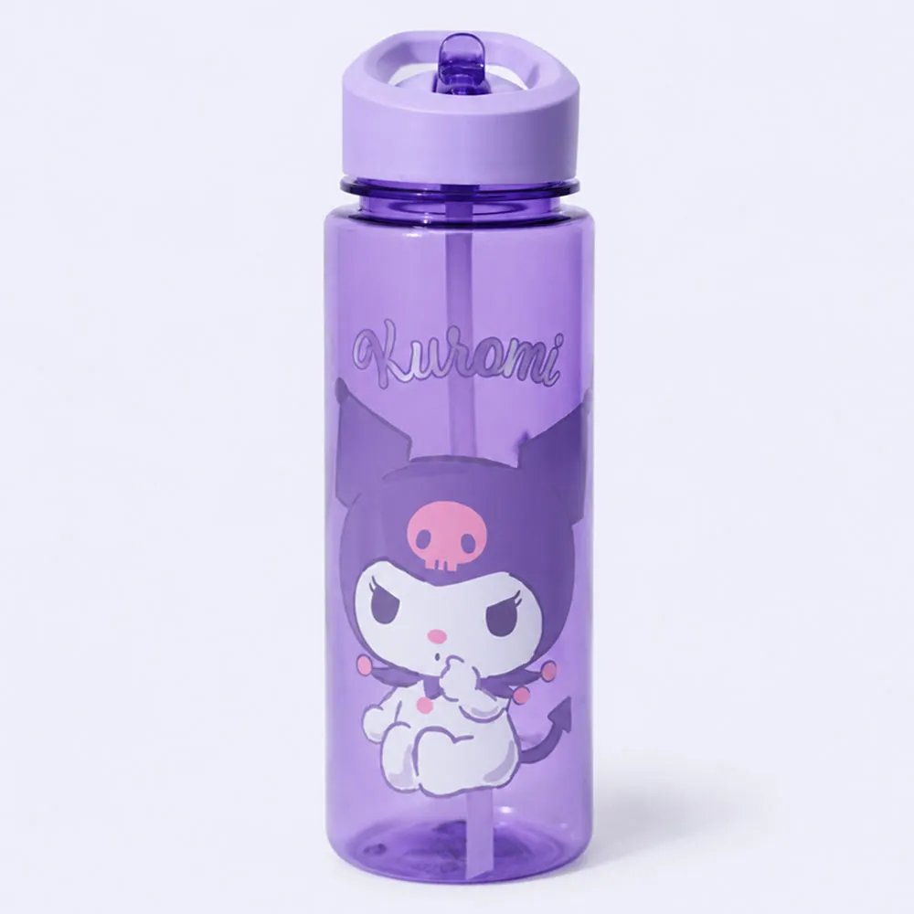 Kids Kuromi Purple Water Bottle with Straw & Easy-Drink Spout Kids Kuromi Purple Water Bottle with Straw & Easy-Drink Spout - Image 1