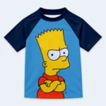 Boys Bart Simpson 2-Piece Swimwear Set Blue – Age 4-5 Years - Image 3