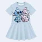 Girls Stitch & Angel 2-Piece Swimwear Set – Light Blue, Age 3-4 Years - Image 3