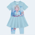Girls Disney Frozen Elsa 2-Piece Swimwear Set – Blue, Age 3-4 Years