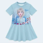 Girls Disney Frozen Elsa 2-Piece Swimwear Set – Blue, Age 3-4 Years - Image 3