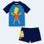 Boys Bart Simpson 2-Piece Swimwear Set Blue – Age 4-5 Years