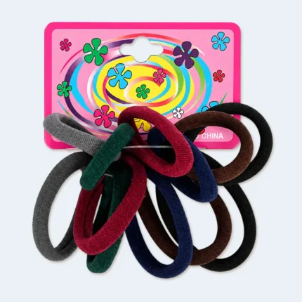 Soft Fabric Elastic Hair Ties Multicolor Set for Women and Girls