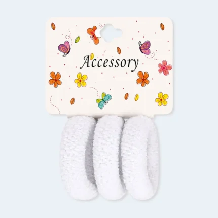 Soft Plush Elastic Hair Ties 3-Piece Set for Women and Girls