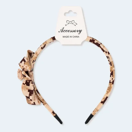 Girls Printed Bow & Rose Decorative Hair Headband