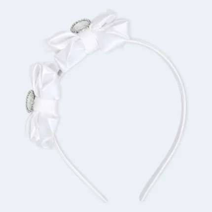 Girls Double Bow Rhinestone Decorative Hair Headband