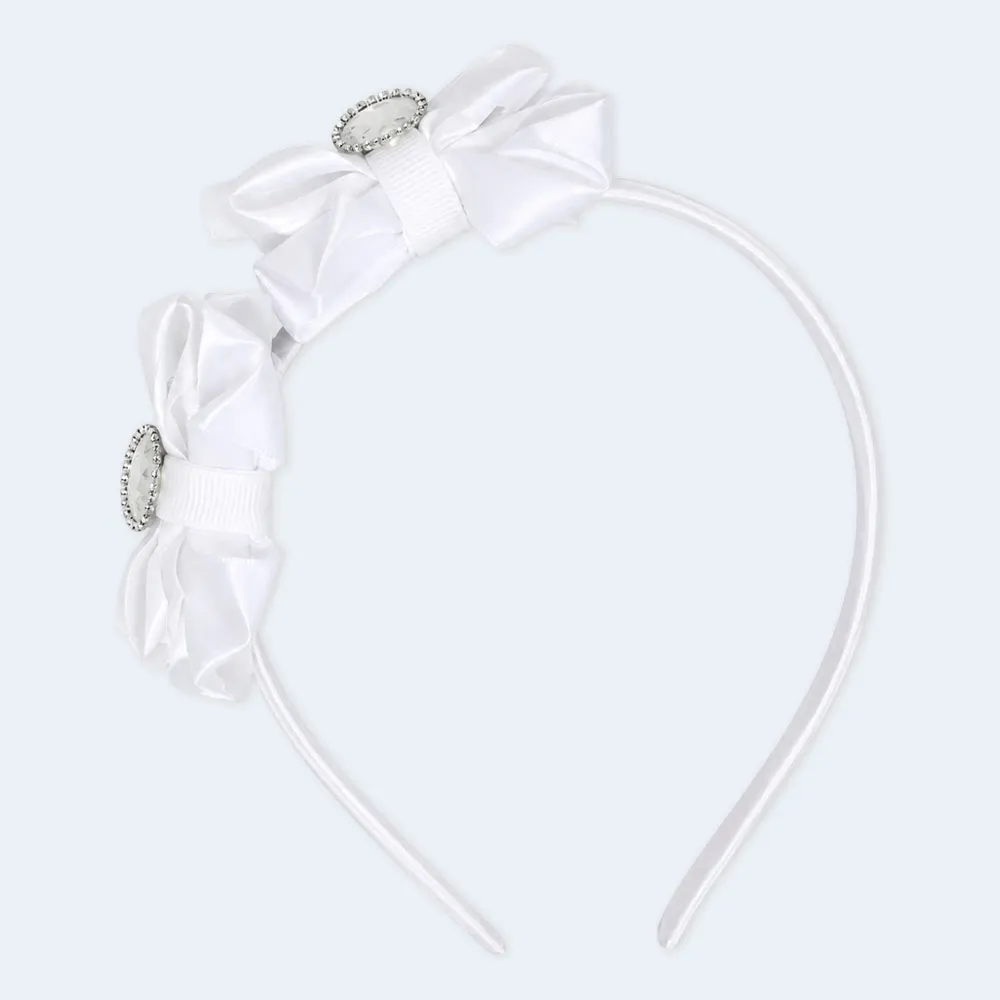 hair-band Girls Double Bow Rhinestone Decorative Hair Headband