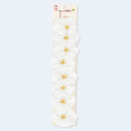 Girls Flower Hair Accessories with Decorative Center 8 Pieces