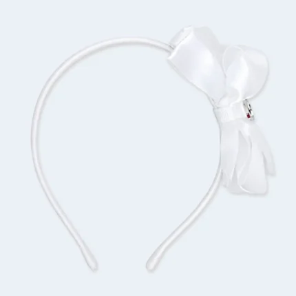 Girls Elegant Bow Headband with Layered Ribbon Design