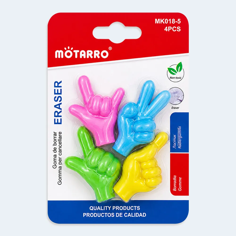 Motarro Hand Gesture Eraser Set – 4 Pieces Motarro Hand Gesture Eraser Set – 4 Pieces - Image 1