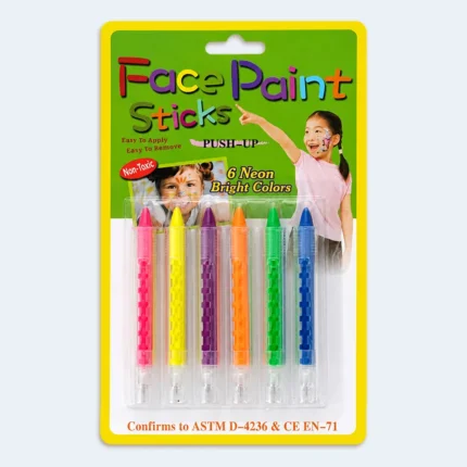 Kids Neon Face Paint Sticks 6 Bright Colors