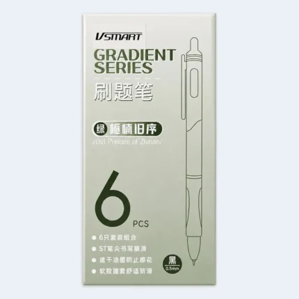 VSmart Gradient Series 0.5mm Black Gel Pens – 6 Pieces