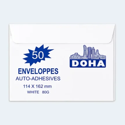 Doha White Self-Adhesive Envelopes 114 x 162mm – 50 Pieces