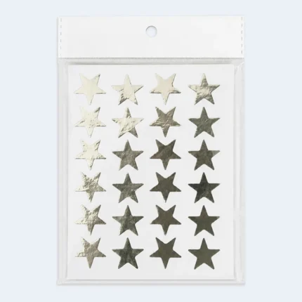 Metallic Star Stickers for Crafts & Decoration – 24 Pieces