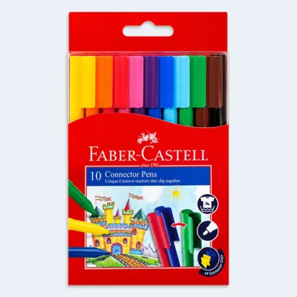 Faber-Castell Connector Pens Assorted Colours – 10 Pieces