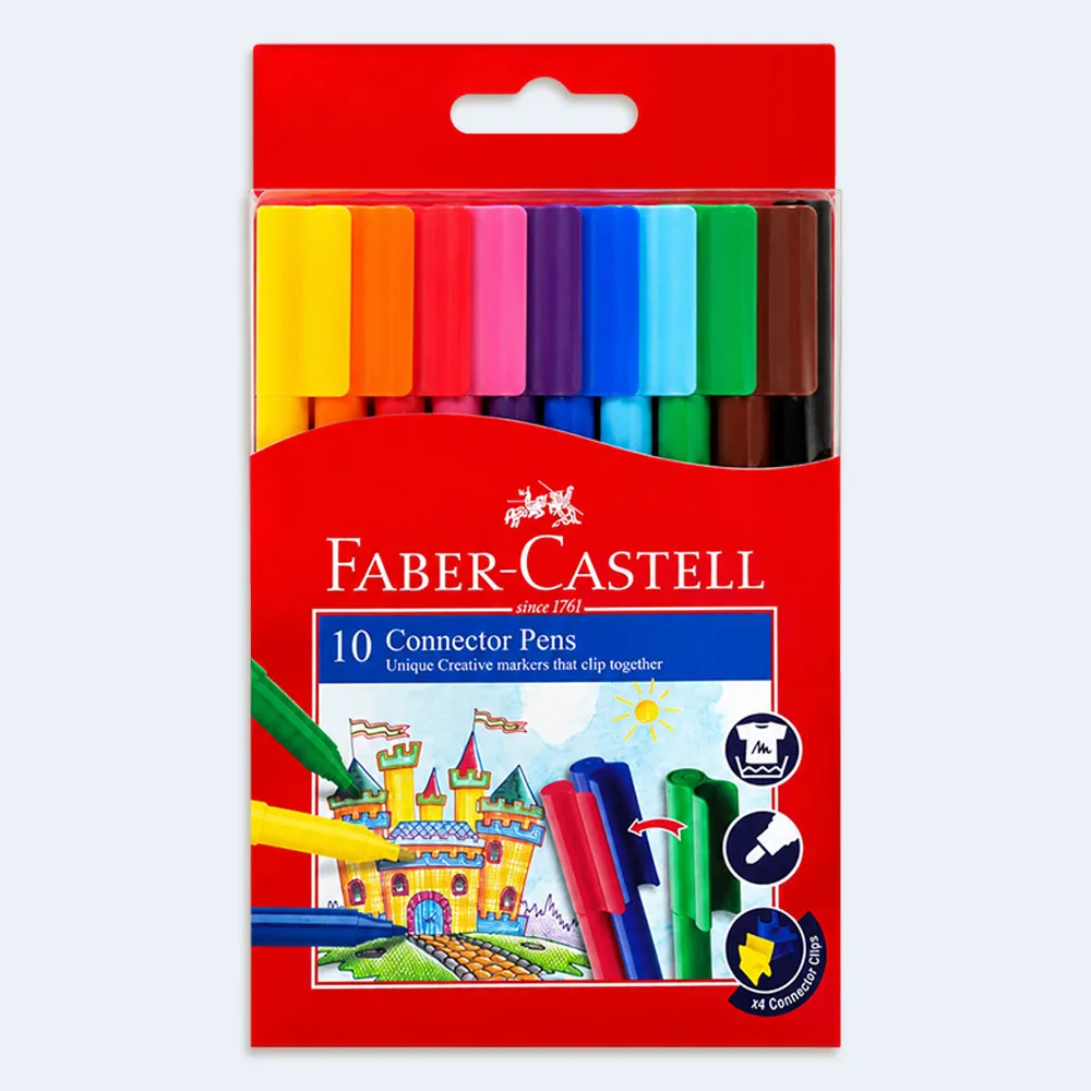 Faber-Castell Connector Pens Assorted Colours – 10 Pieces Faber-Castell Connector Pens Assorted Colours – 10 Pieces