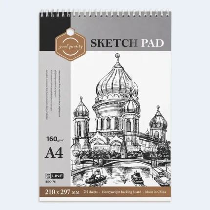 Q Line A4 Spiral Sketch Pad 160gsm – 24 Sheets