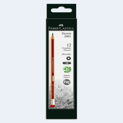Faber-Castell Dessin 2001 HB Graphite Pencils – 12 Pieces