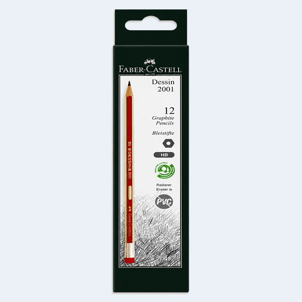 Faber-Castell Dessin 2001 HB Graphite Pencils – 12 Pieces Faber-Castell Dessin 2001 HB Graphite Pencils – 12 Pieces