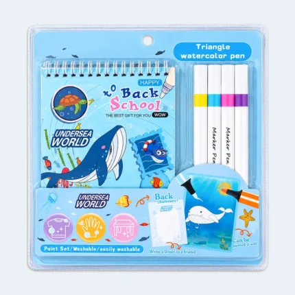 Kids Undersea World Watercolor Marker Pen & Paint Activity Set