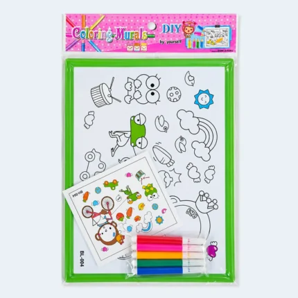 Kids DIY Coloring Mural Creative Art Set with Color Pens