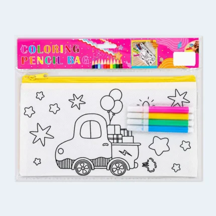 Kids DIY Coloring Pencil Bag with Color Pens Truck Design