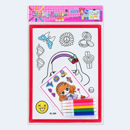 Kids DIY Coloring Mural Fashion Creative Art Set with Color Pens