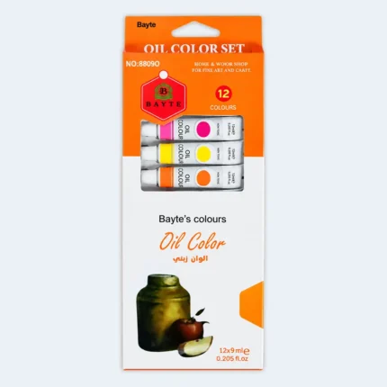 Bayte Oil Color Paint Set 12 Colors 9ml Tubes