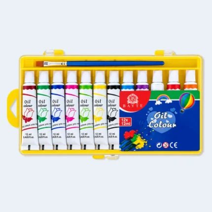 Bayte Oil Colour Paint Set 12 Colours 12ml with Brush