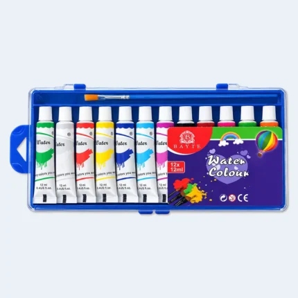 Bayte Water Colour Paint Set 12 Colours 12ml with Brush