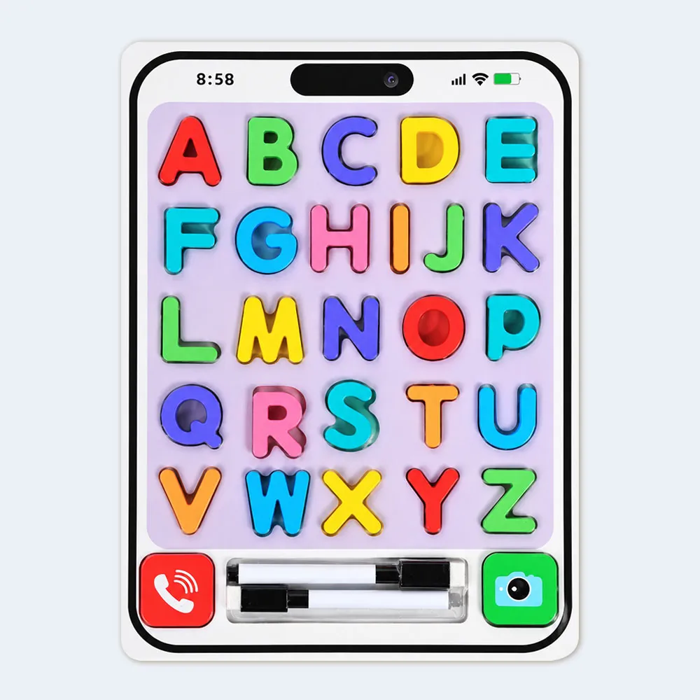 alphabet-wood-puzzle Kids Alphabet Learning & Writing Board with Marker